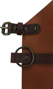 Tablier en cuir marron, tablier à poches avec sangle réglable, tablier sans manches pour chef, barista, tablier de restaurant - Product Image 3