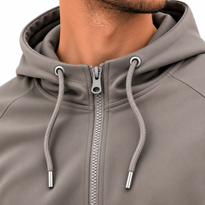 Men's Hooded Tracksuit Set Solid Color Full Zipper Sweatshirt And <b>Pants</b> Casual Autumn Wear Breathable Polyester Cotton Material - Product Image 4