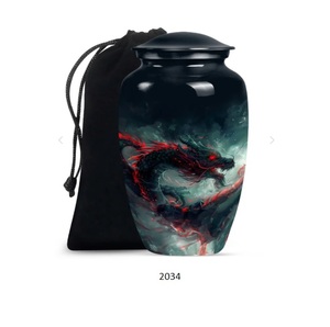 โกศบรรจุอัฐิสีน้ำเงินขนาดใหญ่ ทำจากอลูมิเนียม สำหรับบรรจุอัฐิของผู้ใหญ่  โกศสำหรับจัดงานศพ  โกศตกแต่งสำหรับอัฐิชายและหญิง  ลดราคาพิเศษ - Product Image 2