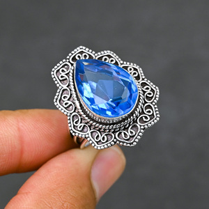 Blue 925 Silver Luxury Gemstone <b>Rings</b> for Party - Product Image 4