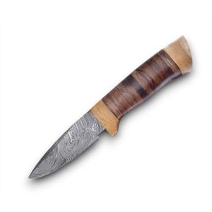Cuchillos de Caza de Acero de Damasco Hechos a Mano con Hoja Fija, Herramientas de Corte para Supervivencia al Aire Libre y Camping con Mango Duradero y Hoja de Primera Calidad - Product Image 3