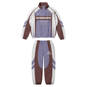 Conjunto Deportivo Unisex de Marca, Estilo Deportivo con Bloques de Color, Poliéster de Secado Rápido, Ropa de Otoño - Product Image 1