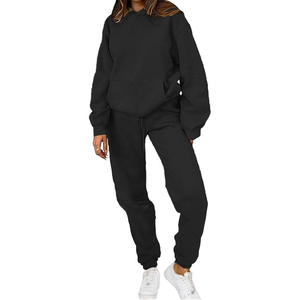 Ensemble de sport décontracté pour femme, imprimé léopard, coupe ample, haut à manches longues avec col boutonné et fente, collection printemps, vente en gros - Product Image 1