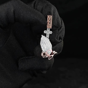 Collier personnalisé Hip Hop avec lettre Faith, bijoux fins, pendentifs et breloques, bijoux de mode pour hommes - Product Image 3