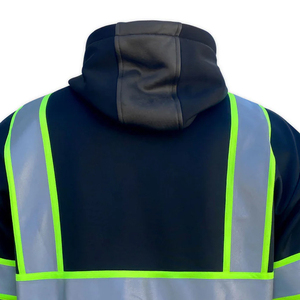 Sweat-shirts de qualité supérieure à prix abordable, chauds et doublés en polaire, avec logo personnalisé et haute visibilité, vêtements de travail réfléchissants pour hommes. - Product Image 4