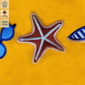 Sac de plage en toile de coton laminée 300 GSM, sac de voyage de plage 35x29x12 cm, logo personnalisé, vente en gros, OEM, marque privée, modèle SNC99 - Product Image 3