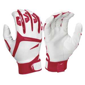 Full Finger Baseball Gloves Leather Black <b>White</b> Non-Slip Hook Loop Closure Adults Right Handed Pitcher Batting All Seasons - Product Image 4