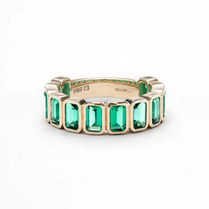 925 <b>Silver</b> Moissanite <b>Emerald</b> Cut Prong Setting Engagement <b>Ring</b> IGI Certified Gift Party - Product Image 1