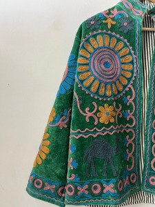 เสื้อแจ็คเก็ตผ้าวูลผสมคอตตอนสำหรับผู้หญิงไซส์ใหญ่ แขนยาว คอทรงโอ ปักลายสไตล์โบฮีเมียนซูซานี เป็นมิตรต่อสิ่งแวดล้อม เหมาะสำหรับใส่ลำลองในฤดูหนาว - Product Image 2