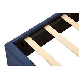 Letto King Size Imbottito in Velluto con Robuste Doghe in Legno e Testiera Wingback, Non Richiede Rete a Doghe - Product Image 4