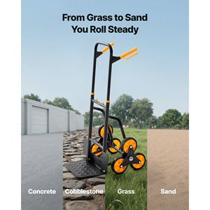 Carrello Pieghevole Robusto con Capacità di Carico di 200 Kg, 6 Ruote e 2 Maniglie Telescopiche per Trasporto su Scale - Product Image 6