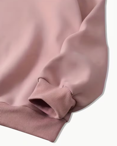 Sudadera Vintage Extra Grande de Cuello Redondo para Mujer, Estilo Minimalista, Marca Hardihood International, Color Beige, Estampado Geométrico, Manga Larga, Tejida - Product Image 4