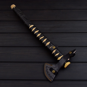 Hache de survie LEGACY BLADES, manche en bois, tête en acier forgé, style tomahawk, qualité industrielle, usage extérieur, garantie 3 ans - Product Image 6