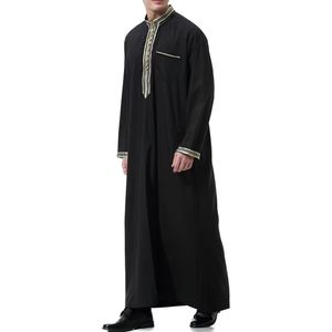 Vente chaude : Robe musulmane en polyester respirant, séchage rapide, légère, de haute qualité, tenue décontractée, nouvelle mode, vêtements islamiques, Thobes - Product Image 3