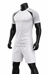 Conjunto de Uniforme de Fútbol Sublimado Personalizado, Blanco y Gris, Transpirable, de Poliéster - Product Image 3