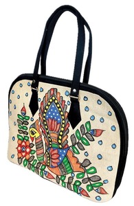 <b>Gold</b> Leaf Plated Embroidered Cotton Fabric Rectangle Evening <b>Clutch</b> <b>Purse</b> - Product Image 3