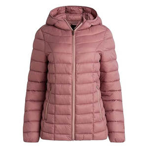 Chaqueta acolchada ligera para mujer, tipo plumón, con capucha y bolsillos, cálida, para invierno. - Product Image 1