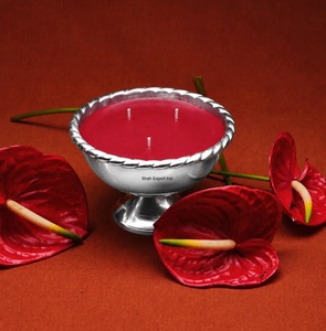 Portavelas decorativo de metal plateado, pedestal para centro de mesa, decoración para el hogar, recipiente para velas. - Product Image 6
