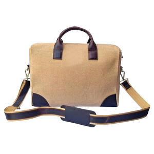Bolso para Portátil de Lona y Cuero Genuino Duradero al por Mayor - Maletín de Negocios/Bolso Bandolera Estilo Mensajero Personalizable - Product Image 3