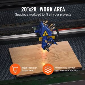 80W 20X28 CO2 Laser incisore macchina 19.7 ip 2 vie aria assistita compatibile LightBurn AutoCAD Windows Mac OS per legno - Product Image 4