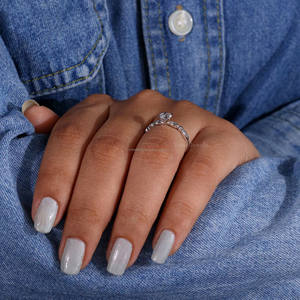 Anillo de diamante de corte redondo cultivado en laboratorio de 0,50 CT Anillo de compromiso y aniversario CVD único para su anillo de bodas para mujer - Product Image 6