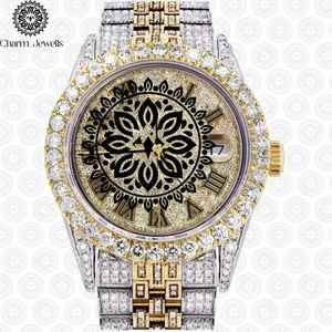 Charm_Jewells Luxury Women's Gold <b>Watch</b> Round Case 40mm Analog Quartz Sapphire Crystal <b>Diamond</b> Encrusted Fashion Bracelet - Product Image 4
