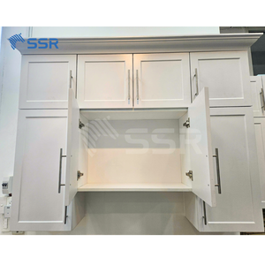 Meubles de cuisine modernes en L SSR VINA en gros, portes en contreplaqué HPL/HPDL, finition peinte blanc, support de conception graphique - Product Image 2