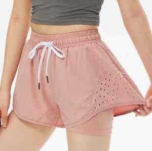 Shorts de sport pour femmes 2026, personnalisables en gros, double couche, pour yoga et fitness, avec couleurs contrastées - Product Image 5
