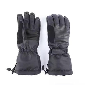 Gants de ski en cuir pour hommes et femmes, pour les sports d'hiver en plein air, avec sangle de sécurité au poignet - Product Image 1