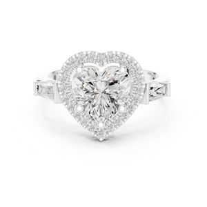 Anillo de Compromiso de Lujo con Corte Corazón de 2 Quilates, Cultivado en Laboratorio, con Halo, Oro de 10K, 14K, 18K, Certificado IGI, Diamante VVS VS DEF, para Aniversario o Boda - Product Image 6