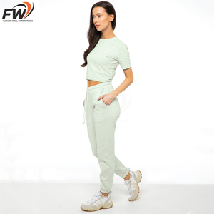 Pantalones deportivos personalizados de otoño/invierno, suaves, de forro polar, cálidos, holgados, para mujer, pantalones de chándal de algodón, pantalones jogger de pierna ancha para mujer - Product Image 4