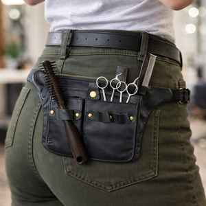 Funda de Cuero Premium para Tijeras de Barbero, Porta Tijeras para Cortar Cabello, Bolsa de Cinturón para Estilistas de Salón, LBSH-0002 - Product Image 1