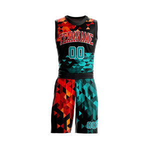 Ensembles d'uniformes de basket-ball par sublimation de la meilleure qualité, en polyester, avec maillots à manches et shorts, personnalisables avec le nom et le numéro de l'équipe - Product Image 4
