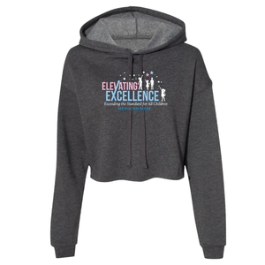 Sweat à capuche en coton mélangé doux Elevating Excellence Crop Charcoal, pull à manches longues, style décontracté, streetwear, vêtement pour tous les jours - Product Image 1