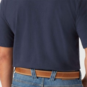 Camiseta de Algodón Azul Marino para Hombre, Corte Regular, Cuello Redondo, Manga Corta, Informal, Color Sólido, Tejido de Punto Liso - Product Image 6