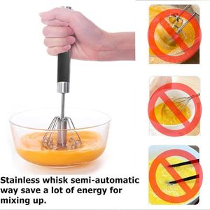 Frusta Manuale in Acciaio Inox Facile da Usare per Creare Schiuma e Montare Panna, Sbattitore Semi-Automatico per Uova - Product Image 6