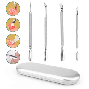 Kit de repousse-cuticules en acier inoxydable durable et de haute qualité pour manucure, soin des ongles et nail art, outil professionnel pour repousser les cuticules. - Product Image 3