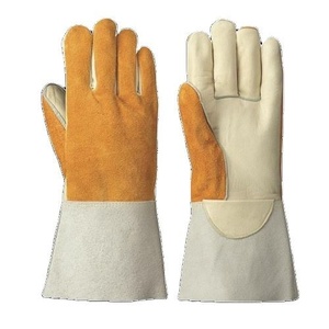 Industrial Safety Cowhide Grain & Split Leather Gloves for TIG Welding Heavy Duty Firefighting Construction Hand <b>Arm</b> Protection - Product Image 1