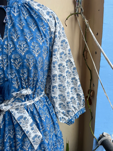 เดรสยาวพิมพ์ลายดอกไม้ลำลองผ้าฝ้ายขายดีปี 2026 แขนยาว คอจีน สวมใส่สบายสำหรับผู้หญิง - Product Image 3