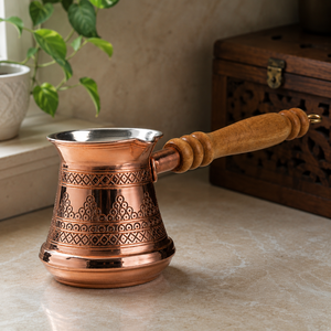 Handmade Pure Copper Turkish Coffee Pot Cezve Ibrik Wooden Handle <b>Arabic</b> Greek Espresso Coffee Maker Milk Warmer Butter Pot - Product Image 4