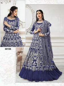 Mode indienne à la mode pour les femmes longue robe Kurti brodée Anarkali avec Dupatta costume de fête de mariage pour les filles - Product Image 2