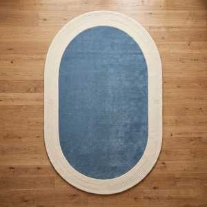 Tapis ovale artisanal 100 % laine, motif floral scandinave, à poils épais, antidérapant, écologique, tufté à la main, design moderne - Product Image 6