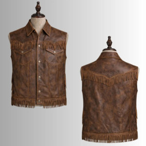 <b>Mens</b> Western Fringe Vest Leather Cowboy Sleeveless <b>Jacket</b> <b>Suede</b> Tassel Biker Rodeo Festival Supplier Premium OEM Apparel - Product Image 6
