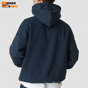 Sweat-shirts à capuche doublés en molleton 100 % coton épais pour hommes, coupe droite, style streetwear, éco-responsables, épaules tombantes, logo personnalisé, vente en gros - Product Image 2