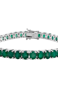 Pulsera de Esmeralda en Plata de Ley 92.5 KLSB-20267 - Product Image 4