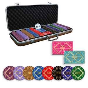 300สี่เหลี่ยม/500ชิ้นแผ่น10/20 40มม. 10ก. ชุดชิปโป๊กเกอร์เซรามิกพร้อมถาด - Product Image 1