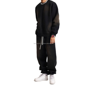 Nouvelle Mode Survêtement vintage délavé à l'acide de haute qualité délavé au soleil 2 pièces logo personnalisé et design OEM unisexe hiver 100% coton - Product Image 4