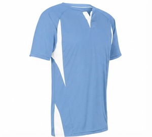 Maillot de baseball unisexe vert à manches courtes, col en V, anti-humidité, color-block, coupe classique, fermeture à boutons-pression, écologique - Product Image 5