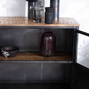 Vandana Autumn Core industrial glass-fronted <b>sideboard</b> in metal and exotic wood, 180 cm - Product Image 6