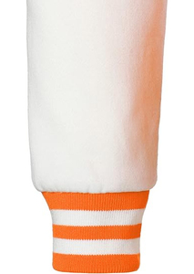 Chaqueta Varsity con Capucha Naranja para Hombre, con Mangas Blancas, Cierre de Botones, Estilo Bomber Informal, para Otoño - Product Image 4